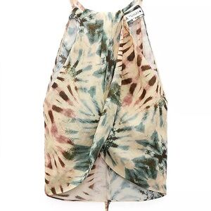 Zara Green and Cream Tie-Dye Top